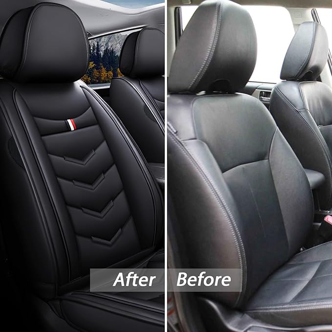 MVRVMV 5-Seat Car Seat Covers for Ford Explorer 2012-2026, Waterproof Non-Slip Wear-Resistant Leather Seat Cover (5 Seat Standard, Black)