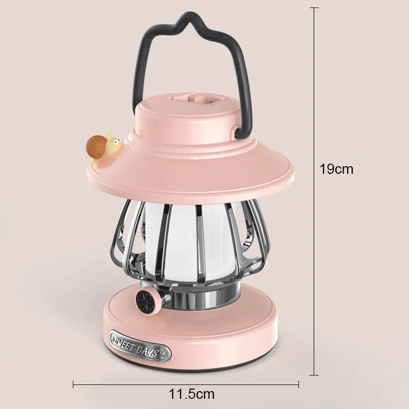 Camping  Night Lights USB C Rechargeable 3 Colors Stepless Dimming Night Light Outdoor Portable Emergency Retro LED Camping Lamp