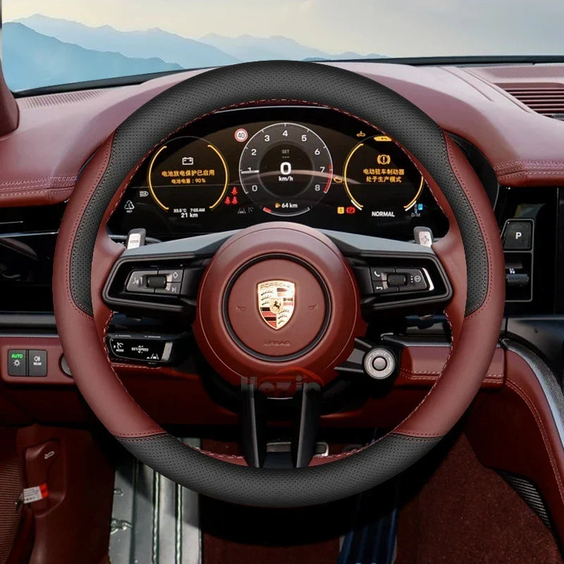 Porsche Leather Steering Wheel Cover